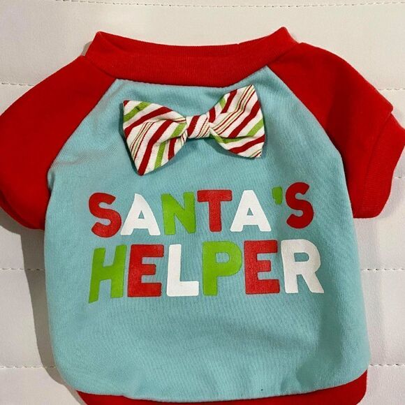 Martha Stewart Other - Martha Stewart Santa Helpers Dog Shirt w/ Bow Tie